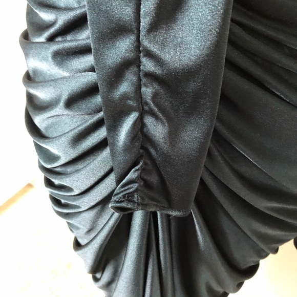 NIGHT MOVES rushed black vintage cocktail elegant Dress S - Picture 10 of 10